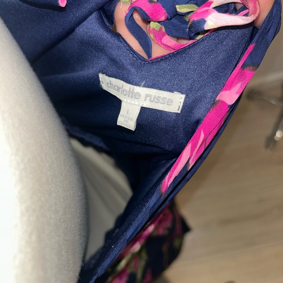 Charlotte Russe Pink and Green Halter Sundress - Picture 3 of 3